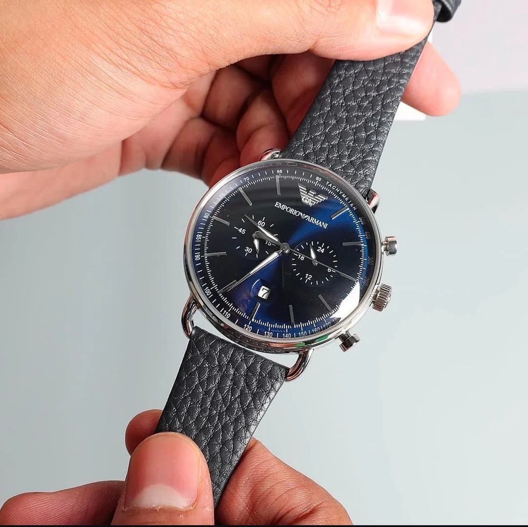 Men's Emporio Armani Aviator Blue Dial 43mm Watch - AR11105