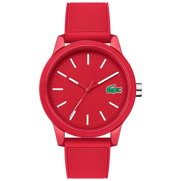 Men’s Lacoste Quartz Red Silicone Strap Watch - 2010988