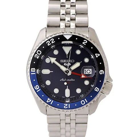 Men's Seiko 5 Sports SKX GMT "Blueberry" Automatic Blue Dial Bracelet Watch 42.5mm - SBSC003