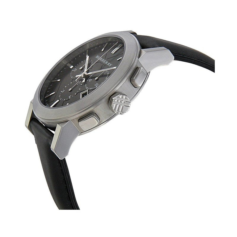 Men's Burberry Black Leather Strap Watch - BU9356