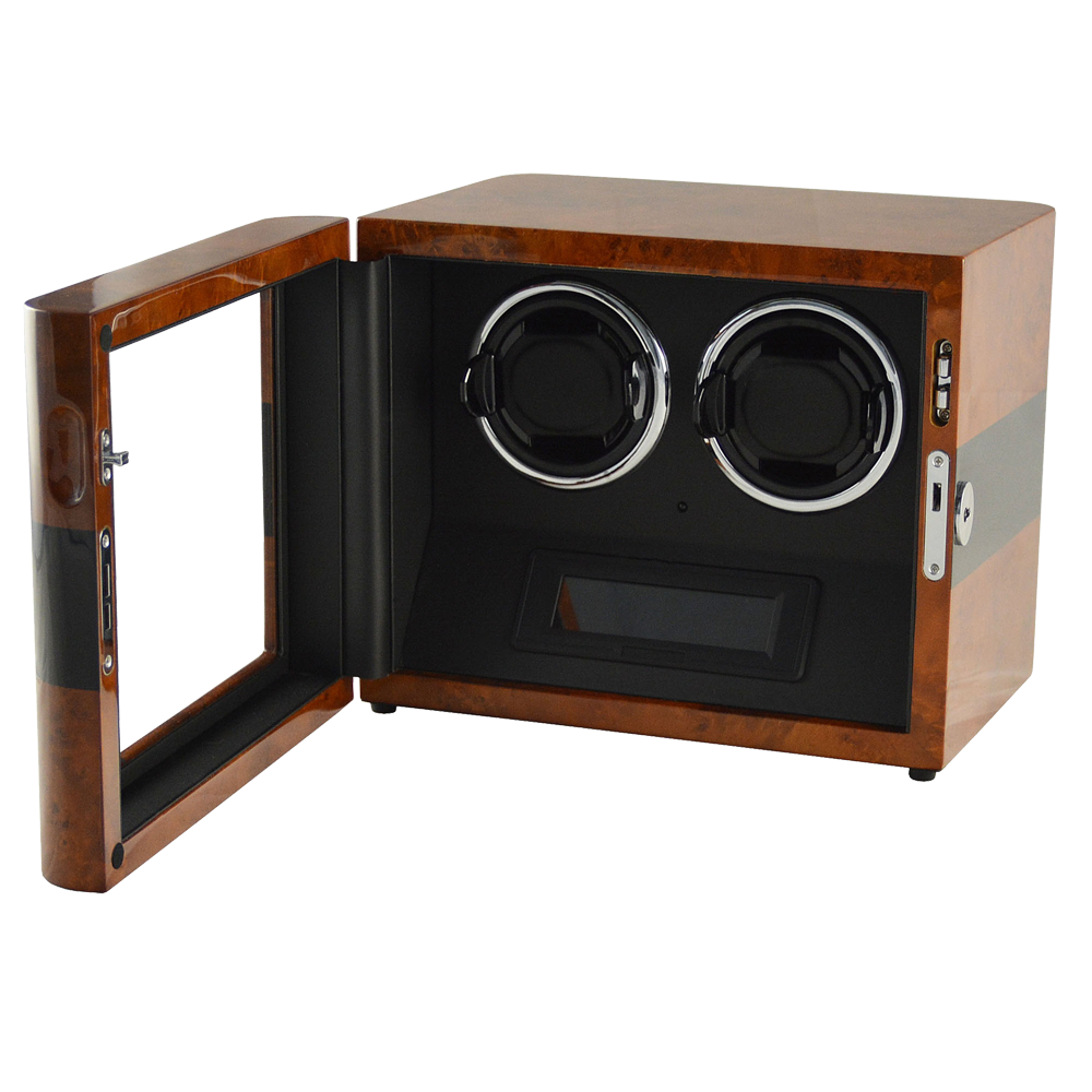 Wooden Dual watch winder (LCD Touch Screen)