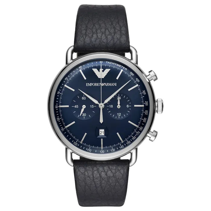 Men's Emporio Armani Aviator Blue Dial 43mm Watch - AR11105