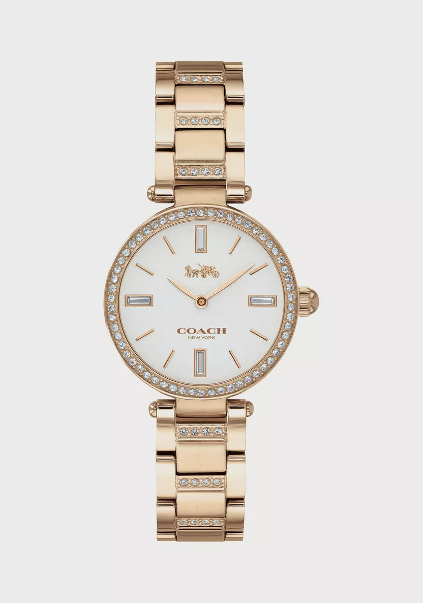 Coach 26 MM Rose Gold Analog Stainless Steel Strap Watch - 14503099
