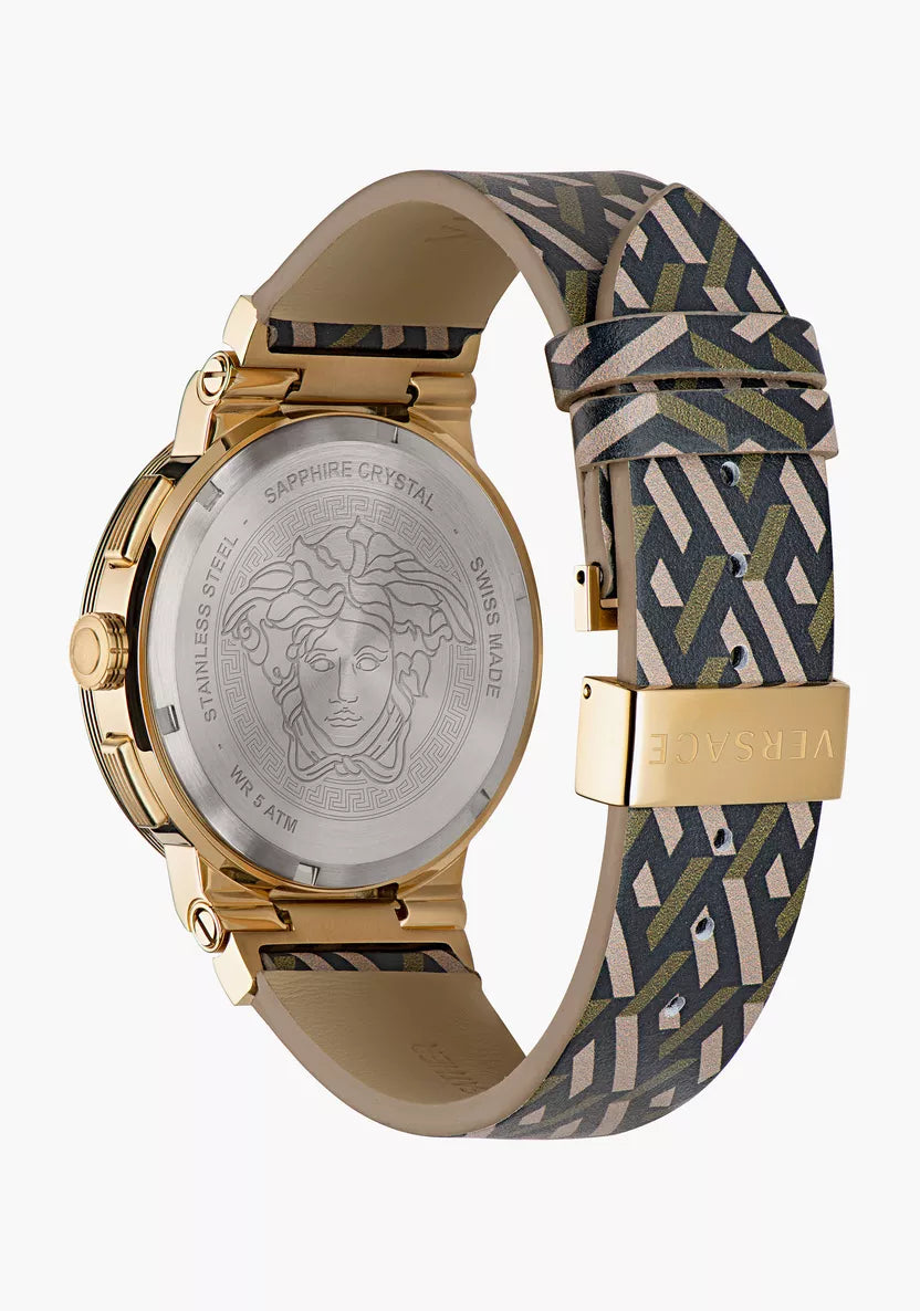Men's Versace Greca Logo Monogram Chronograph Watch -VEZ900621