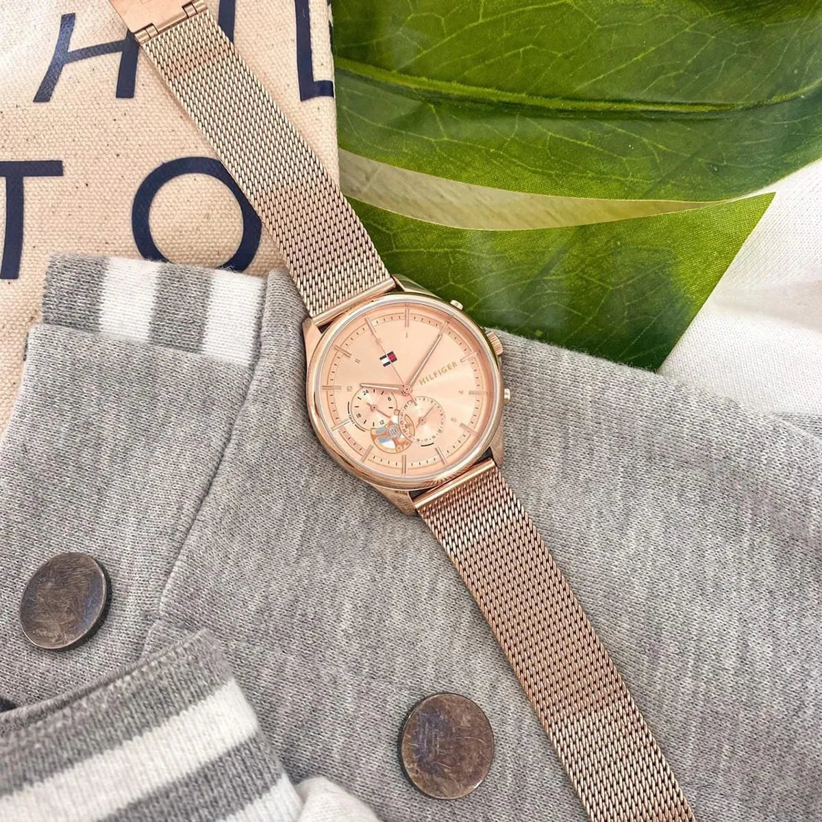 Women's Tommy Hilfiger Quinn Quartz Rose Gold Dial Watch - 1782486