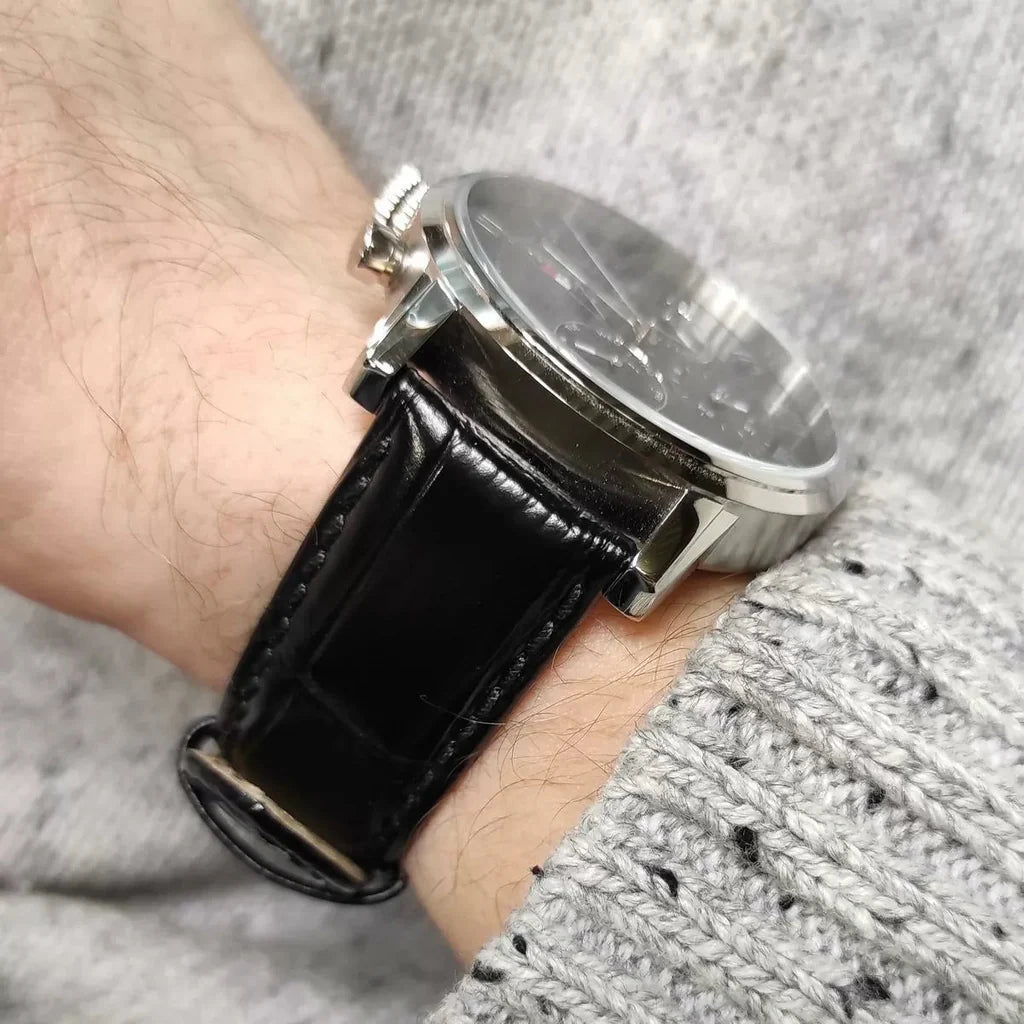 Men's Tommy Hilfiger Kane Black Leather 44mm Watch - 1791401