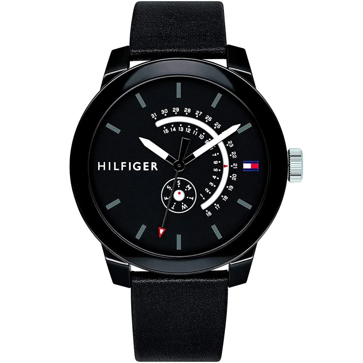 Men's Tommy Hilfiger Watch Black Leather Strap Watch -1791479