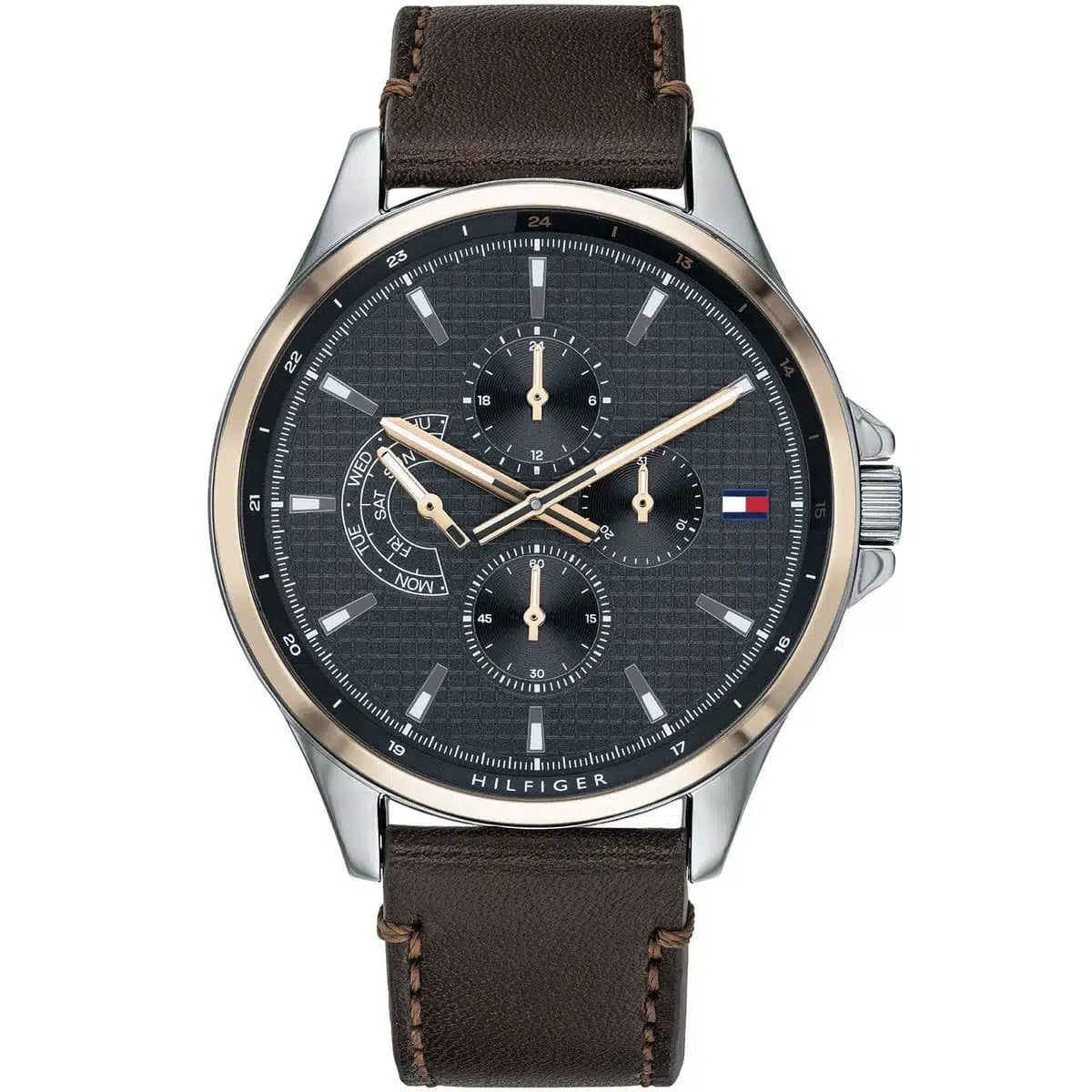 Men's Tommy Hilfiger Shawn Brown Leather 44mm Watch - 1791615
