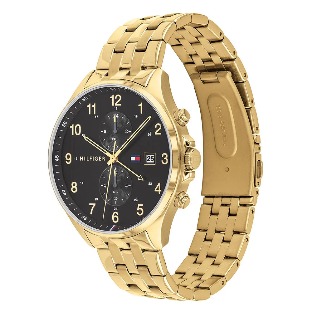 Men's Tommy Hilfiger Gold Tone Stainless Steel 44mm Watch - 1791708