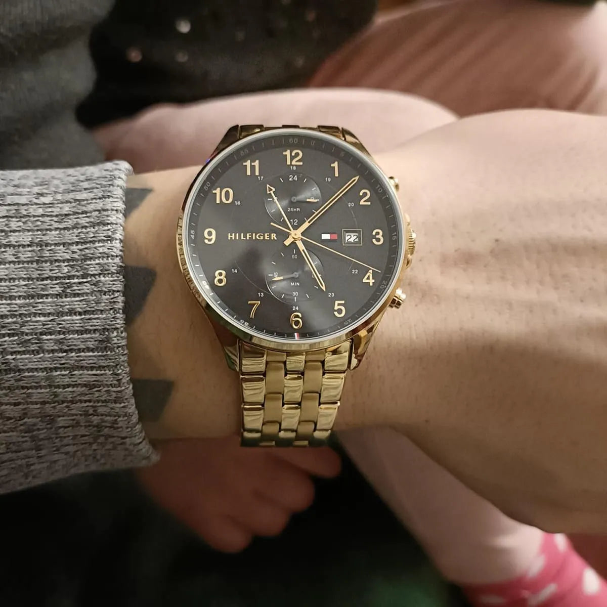 Men's Tommy Hilfiger Gold Tone Stainless Steel 44mm Watch - 1791708