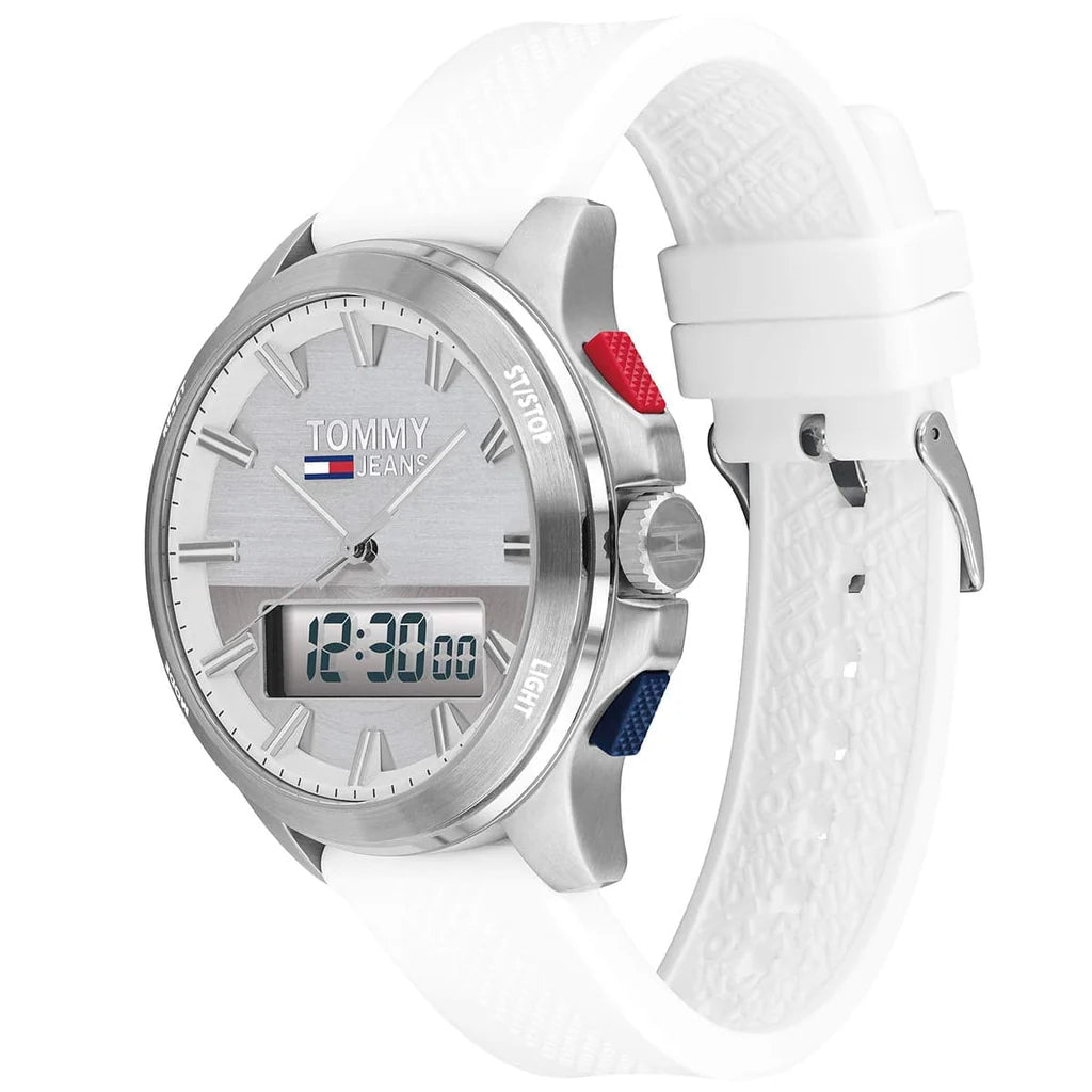 Tommy Hilfiger Silver Dial White Silicone Men's Watch - 1791764