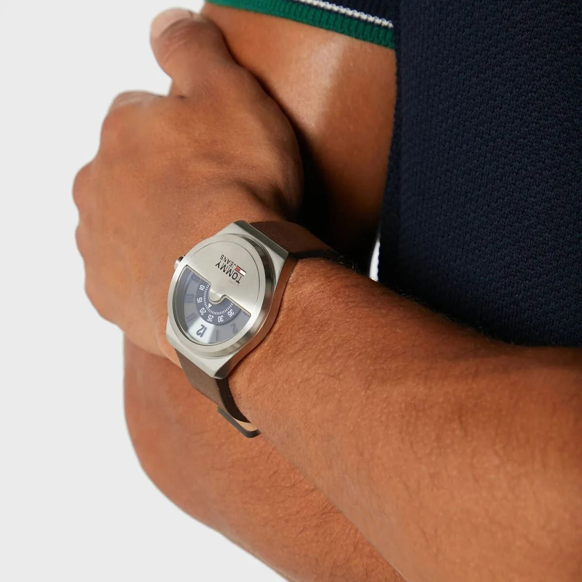 Tommy Hilfiger Quartz Leather Strap Blue Dial Men's Watch - 1791772