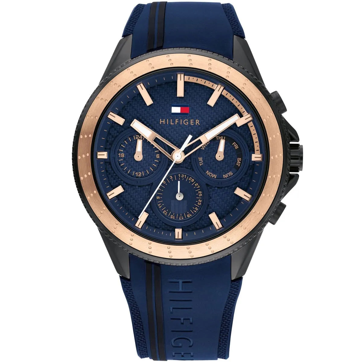Men's Tommy Hilfiger Aiden Blue Rubber Strap 44mm Watch 1791860