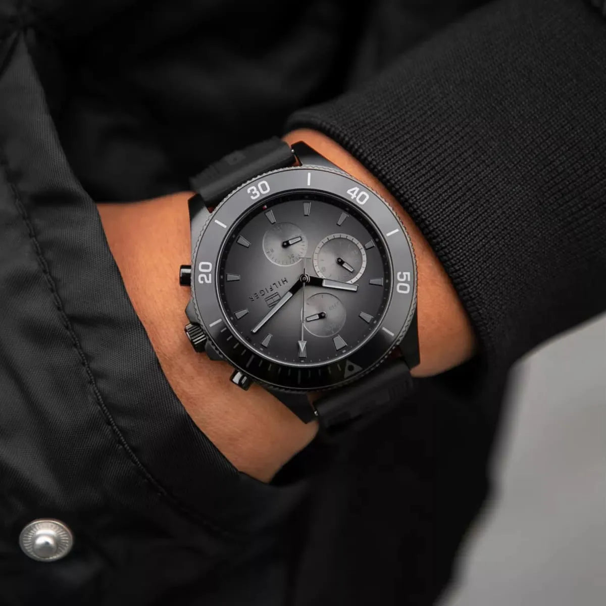 Tommy Hilfiger Black Silicone Multi-function Men's Watch - 1791921