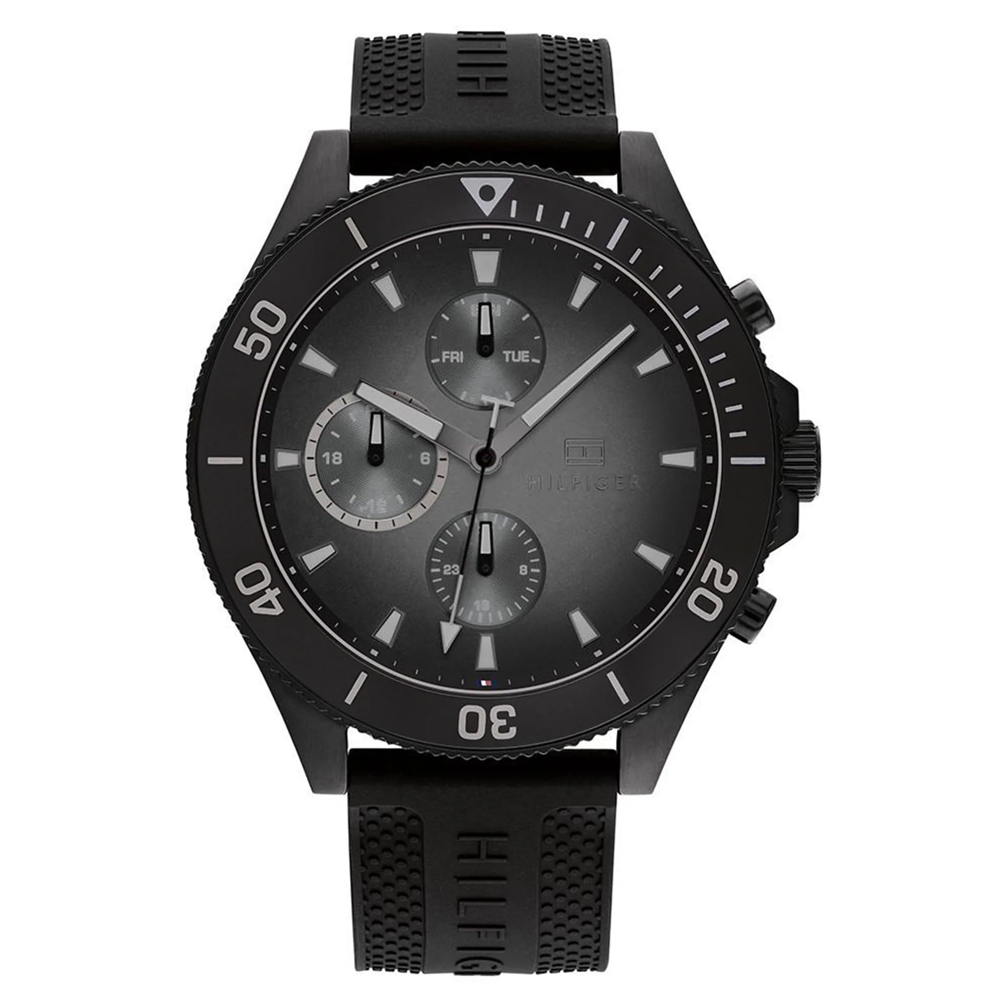Tommy Hilfiger Black Silicone Multi-function Men's Watch - 1791921
