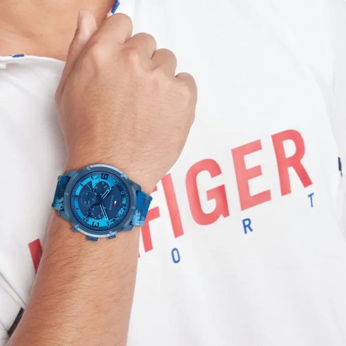Tommy Hilfiger Blue Silicone Wild Men's Watch - 1792073