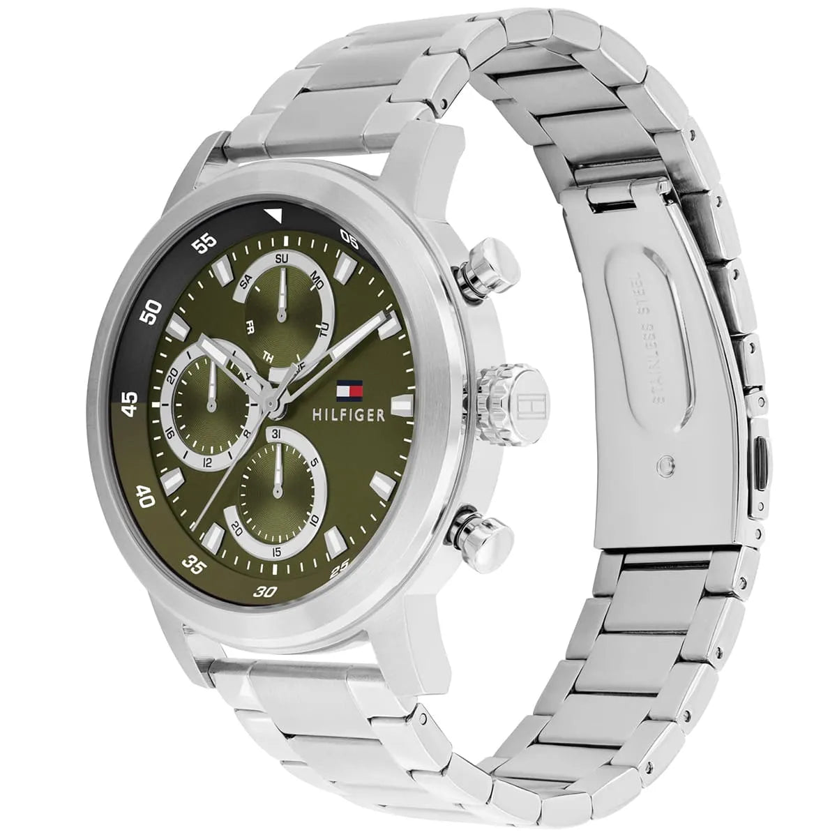 Men's Tommy Hilfiger Rocky Silver and Green Watch-1792180