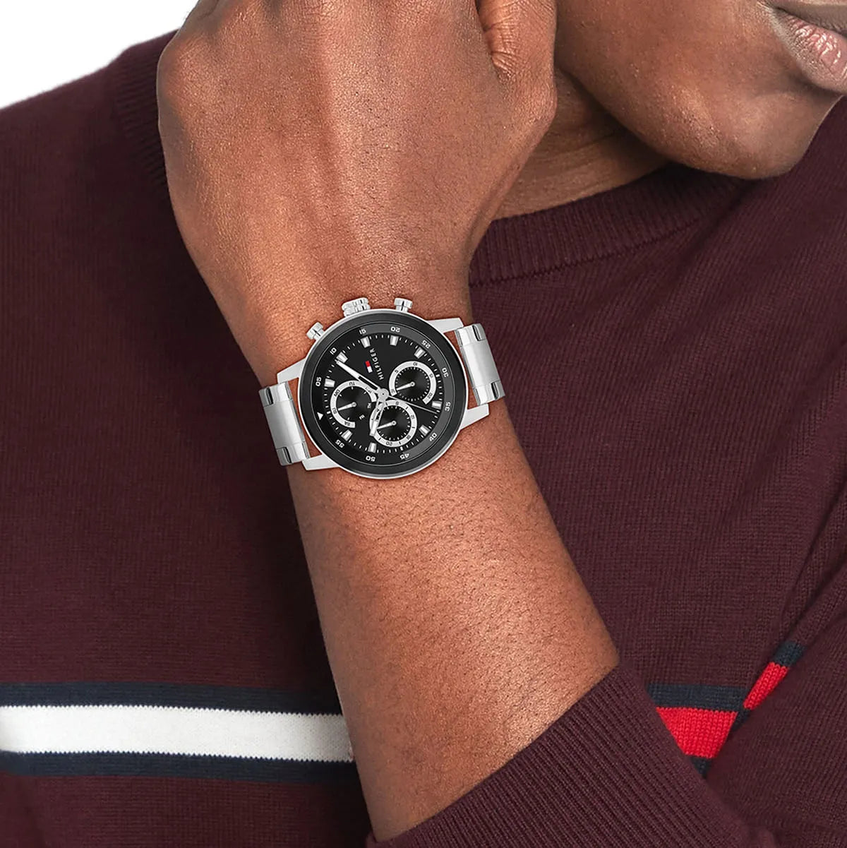Men's Tommy Hilfiger Rocky Silver and Black Watch -1792181