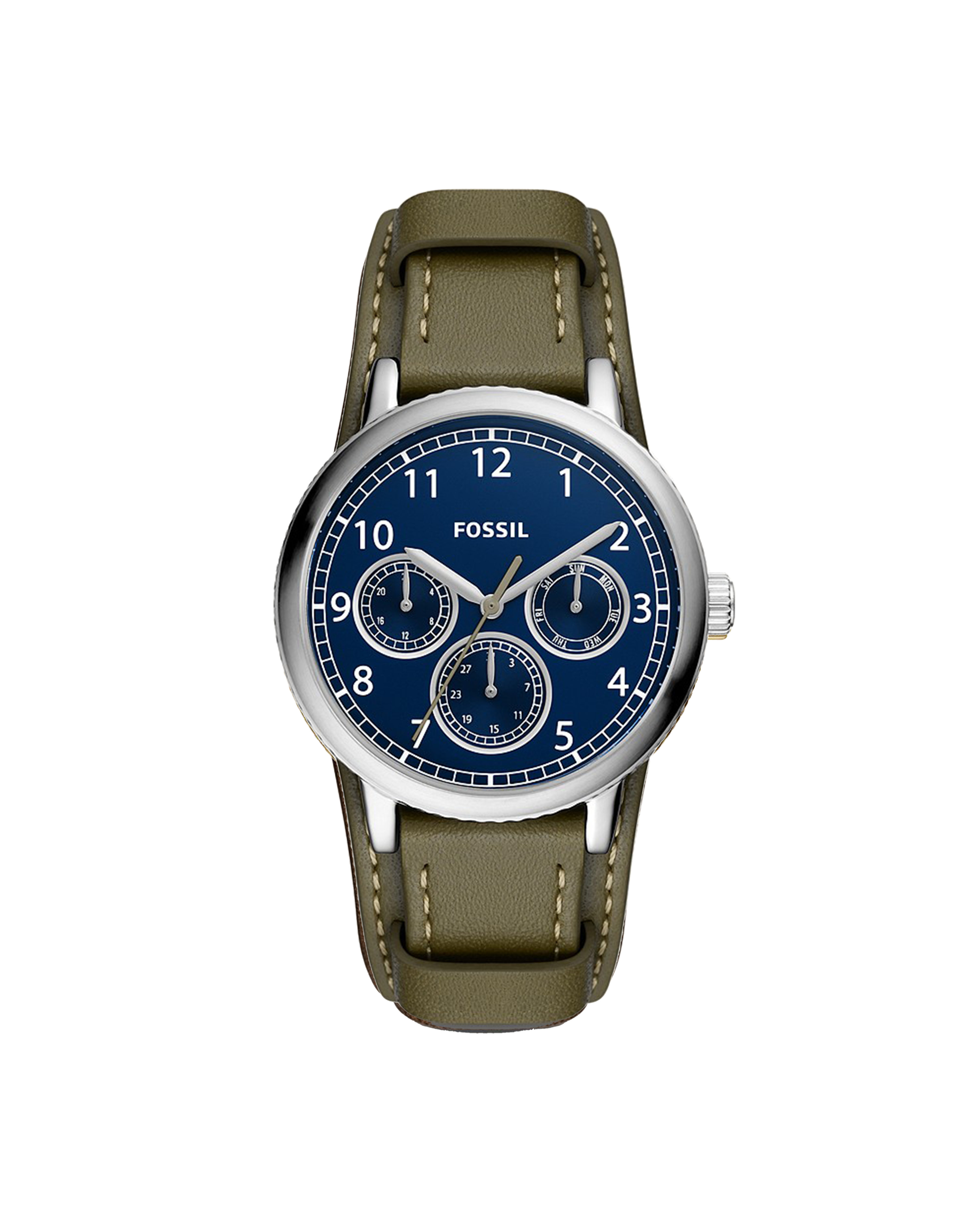 Fossil Olive Green Leather Strap Men's Watch - BQ2734