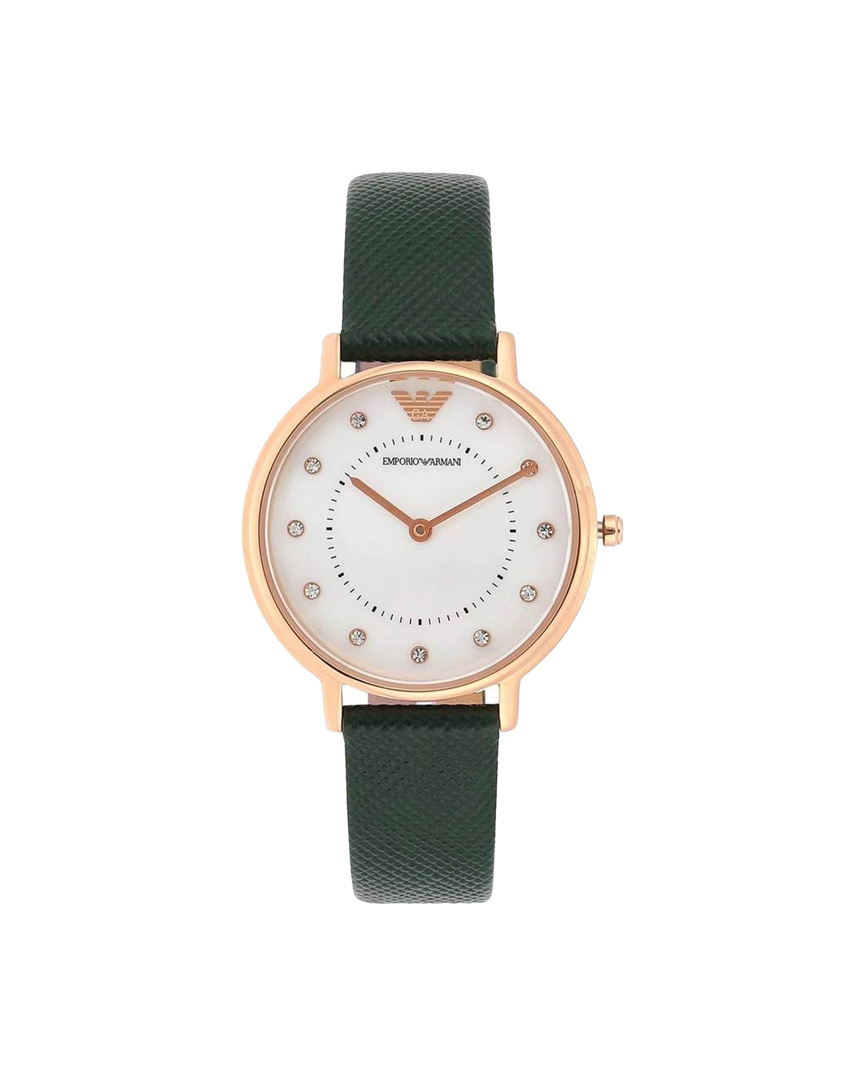 Women's Emporio Armani Kappa Green Leather Watch-  AR11150