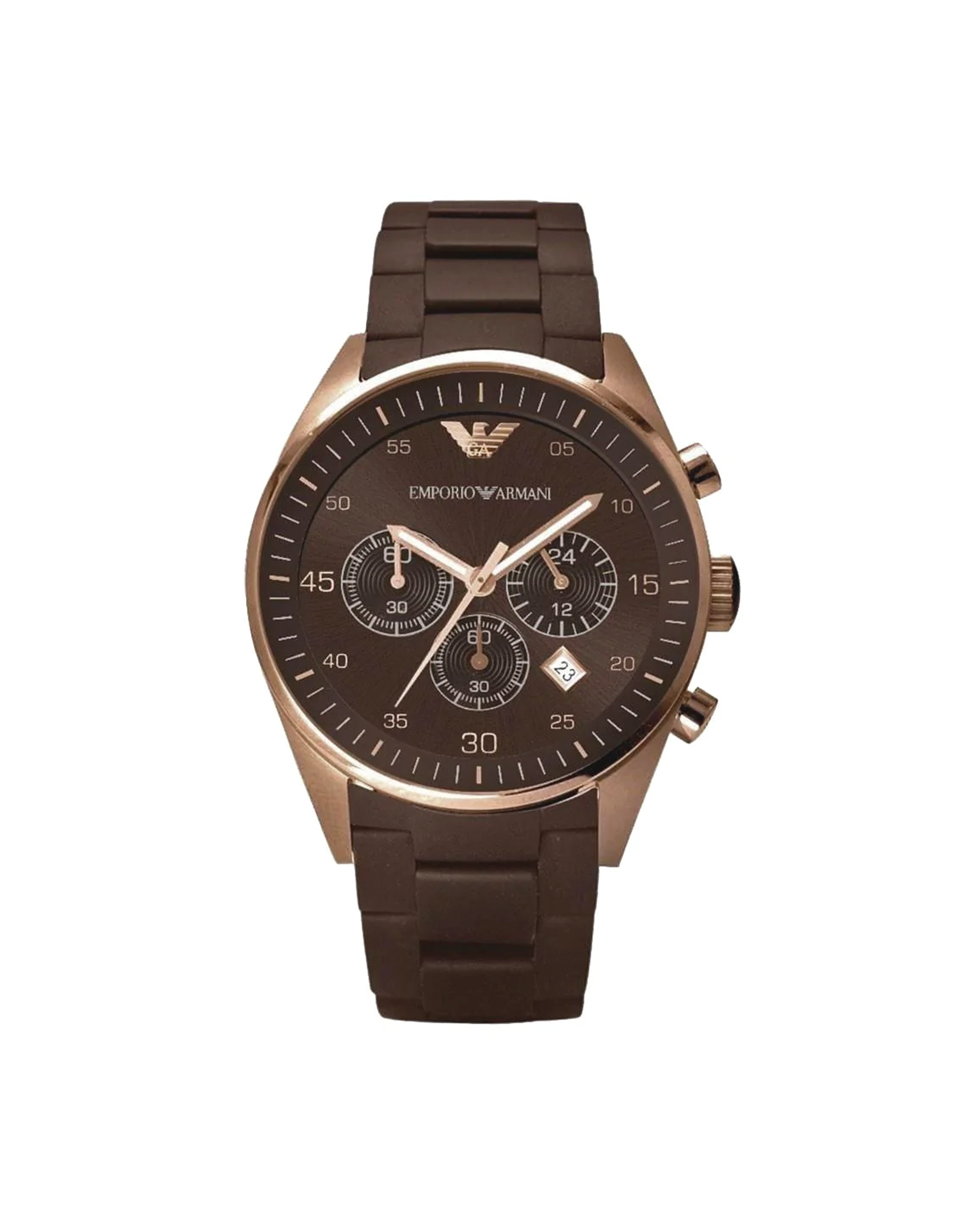Emporio Armani Brown Silicone Strap Men's Watch -  AR5890