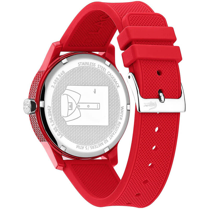 Men’s Lacoste Quartz Red Silicone Strap Watch - 2010988