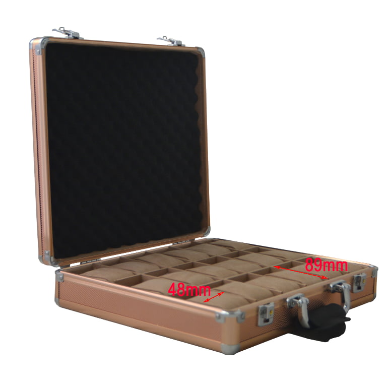 Goochy Rose Gold Aluminum Alloy Watch Suitcase (18 Watches)
