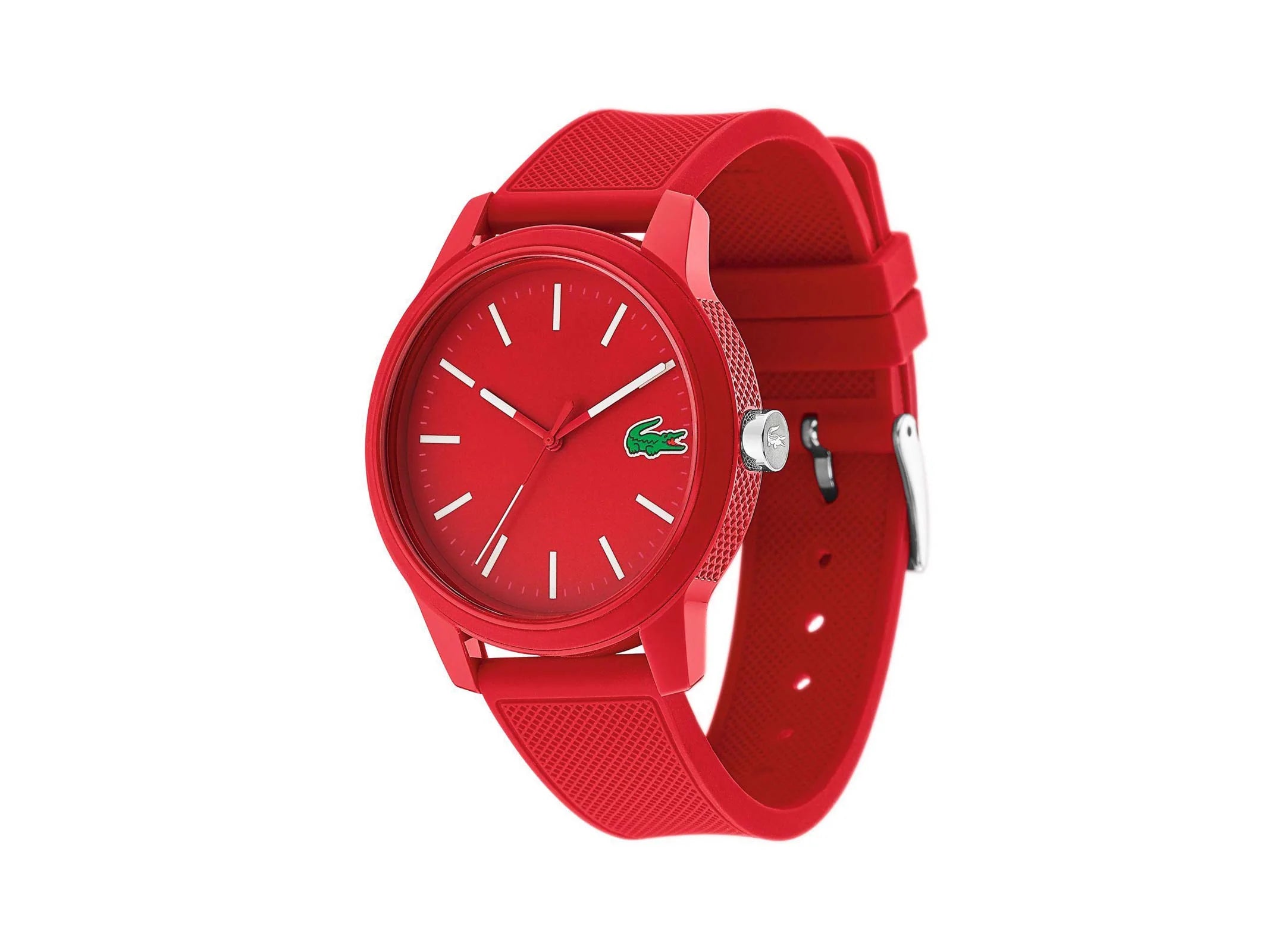 Men’s Lacoste Quartz Red Silicone Strap Watch - 2010988