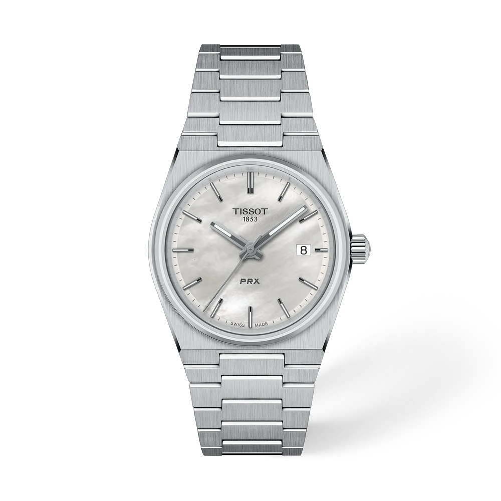 Unisex Tissot PRX Stainless Steel White Mother of Pearl Dial 35mm - T137.210.11.111.00