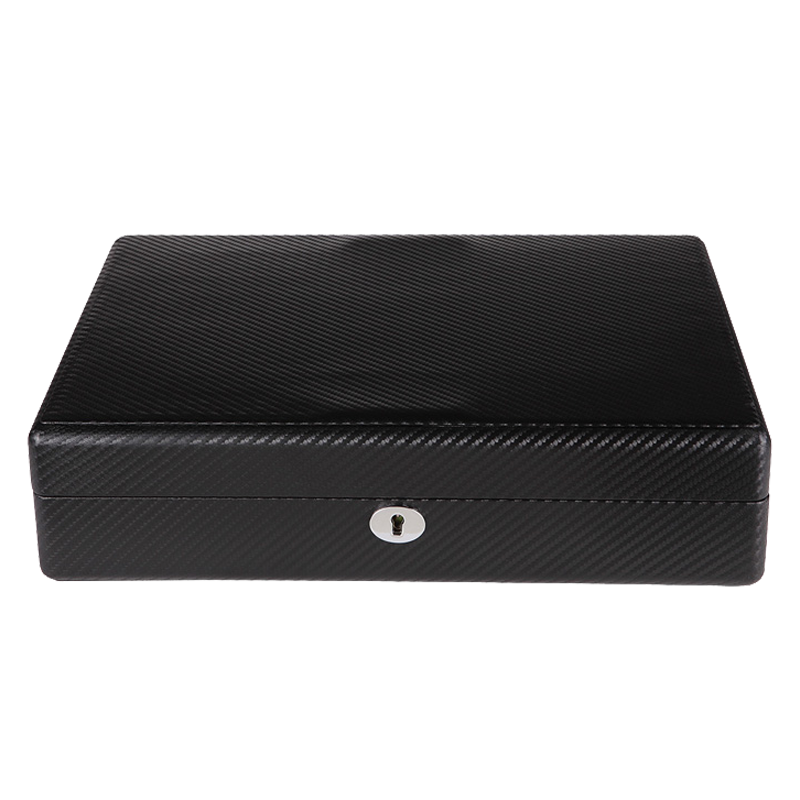 18-slot Leather Watch Display Case (Carbon Finish)