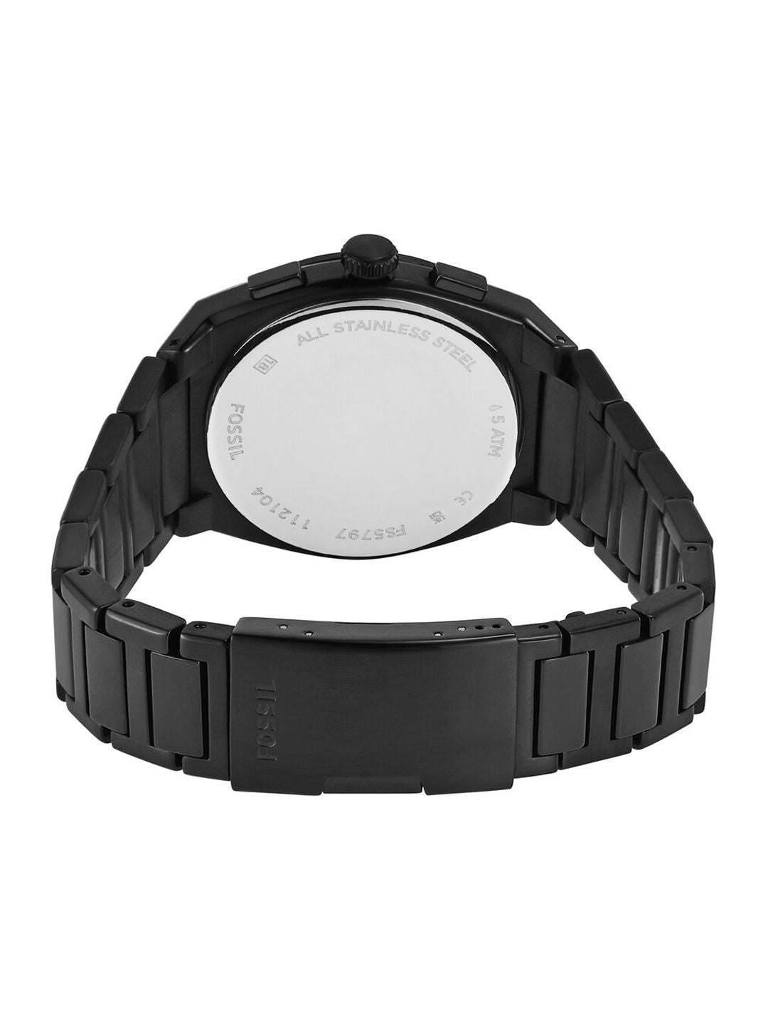 Men's Fossil Everett Chronograph Black Stainless Steel Watch -FS5797