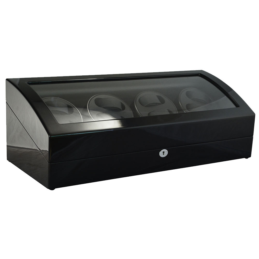Quad Black / Wooden Watch Winder (8+9 watches)