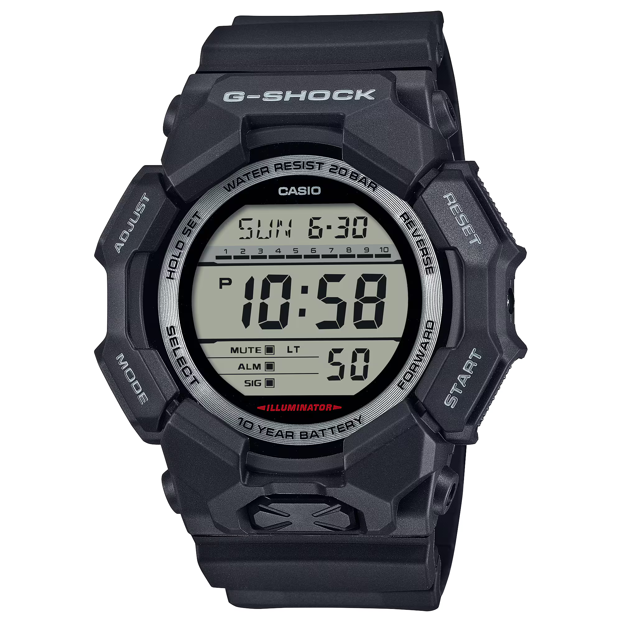 Men's G-Shock GD-010-1 Digital Shock Resistant Black Resin Strap Watch  - GD010-1