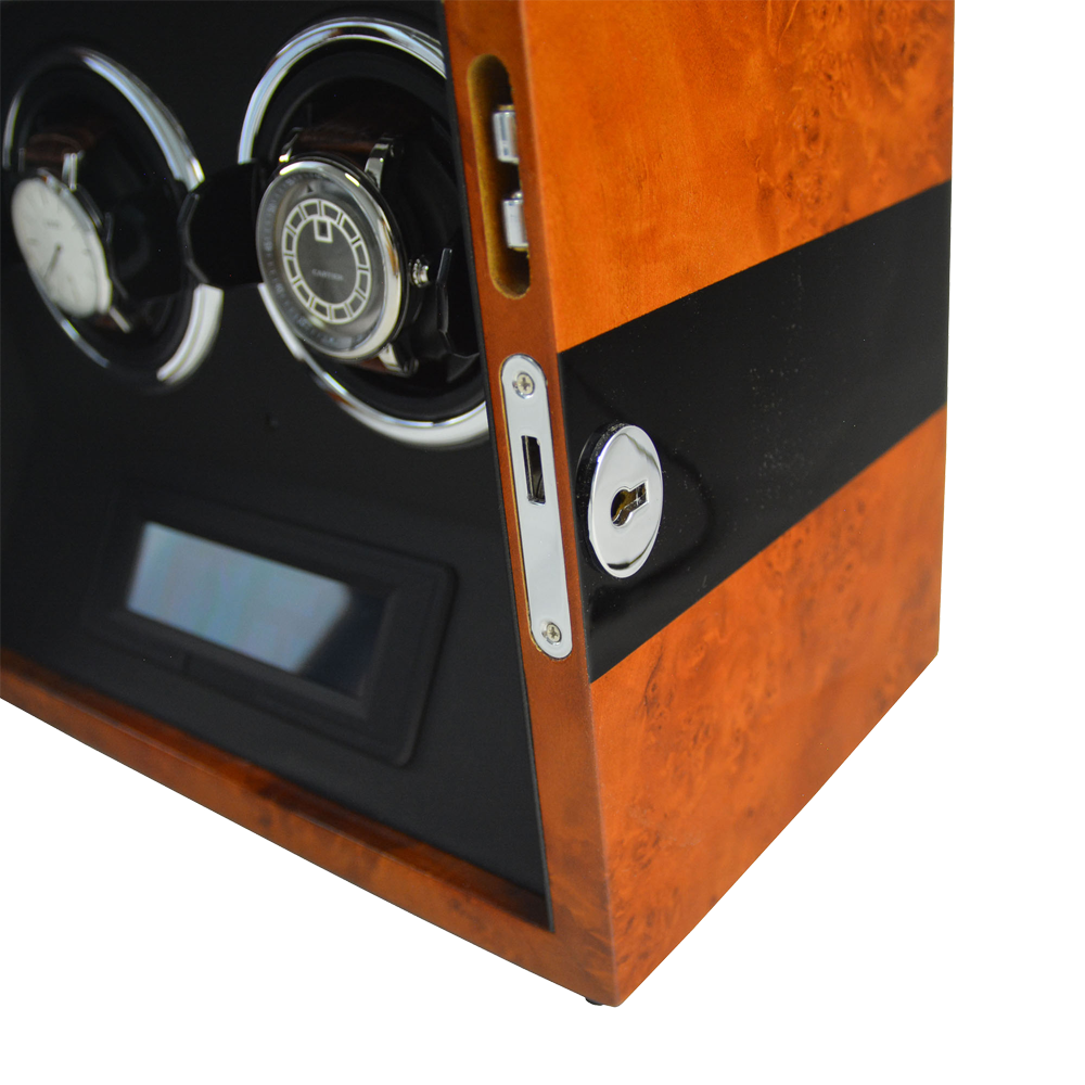 Wooden Dual watch winder (LCD Touch Screen)