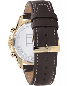 Tommy Hilfiger Black Leather Multi-function Men's Watch - 1791836