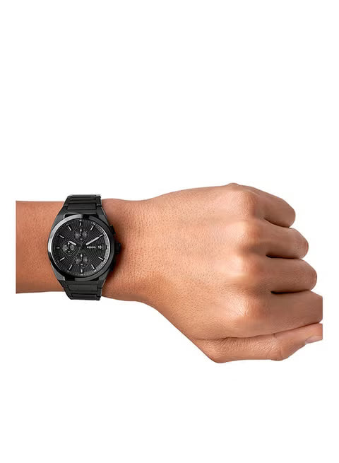 Men's Fossil Everett Chronograph Black Stainless Steel Watch -FS5797