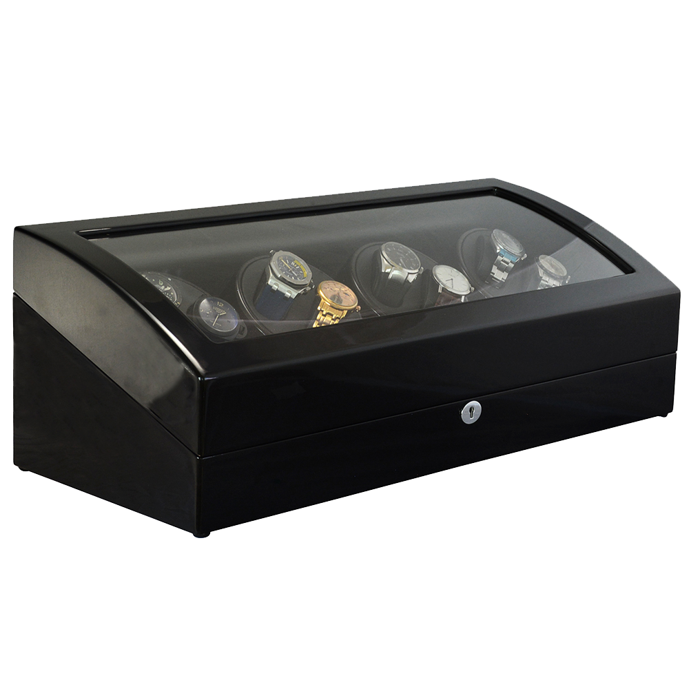 Quad Black / Wooden Watch Winder (8+9 watches)