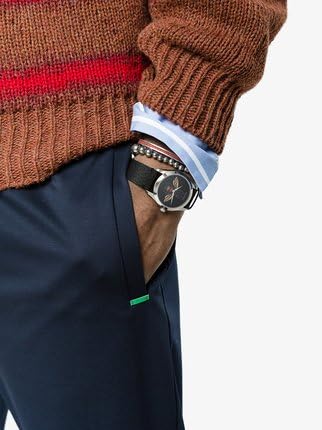 Unisex Gucci G-Timeless Black Leather Watch -YA1264067