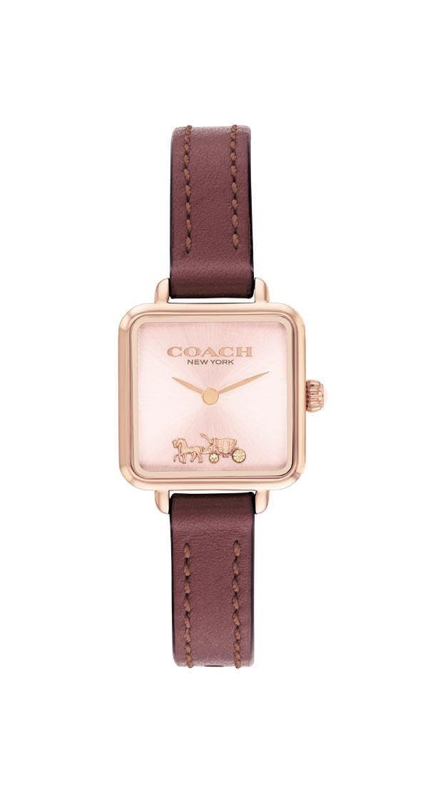 Women's Coach Cass Basic Slim Light Pink Square Dial Watch - 14504229
