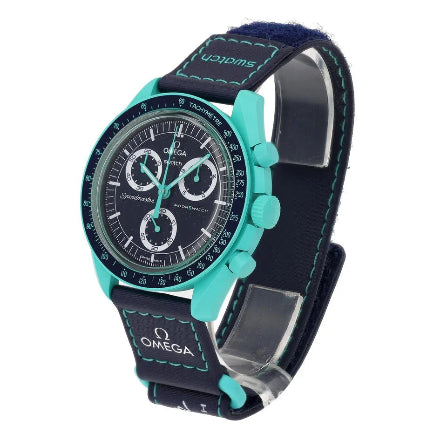 Men's Omega X Swatch MoonSwatch Mission to Earth Polar Lights 42mm -SO33L103