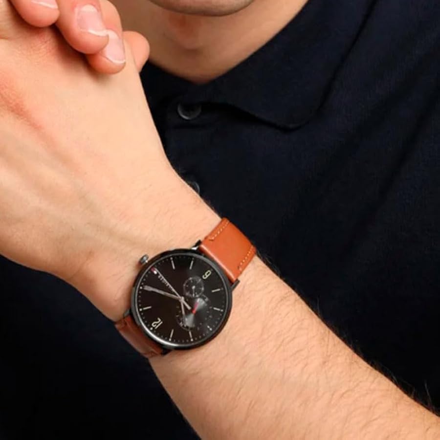 Men's Tommy Hilfiger Brooklyn Brown Leather 40mm watch - 1791510