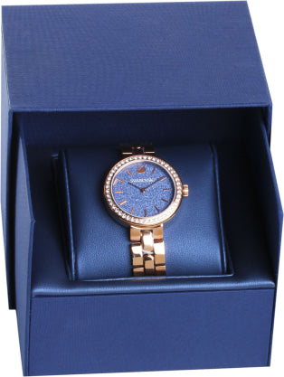 Swarovski Daytime Glittering Blue Dial Rosegold Stainless Steel Strap Women's Watch - 5182277