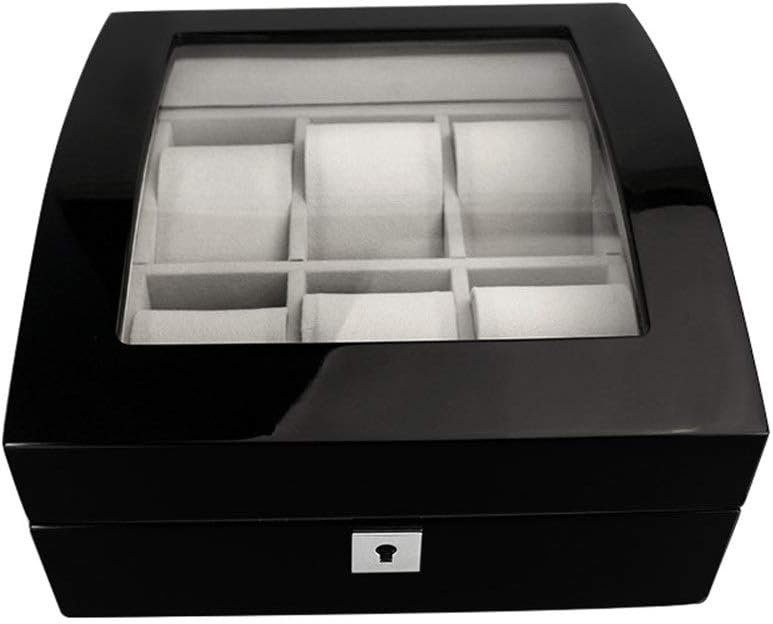 6-slot square wooden watch case