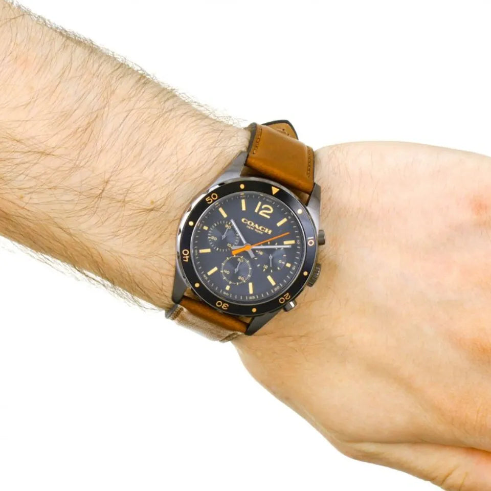 Men s Coach Sullivan Chronograph Leather Watch 14602070 Bluestrap Watches Ghana