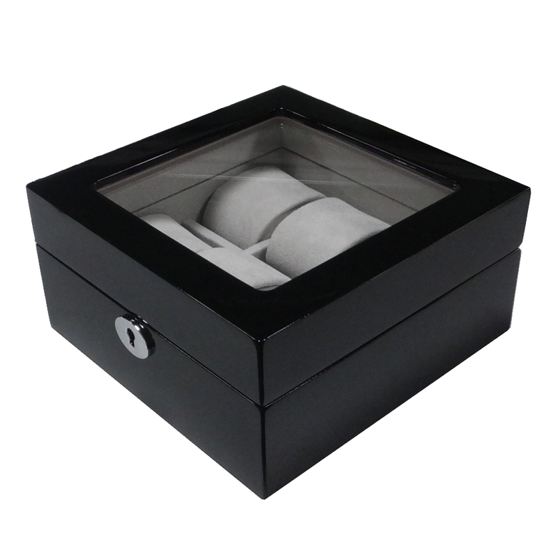 6-slot square wooden watch case