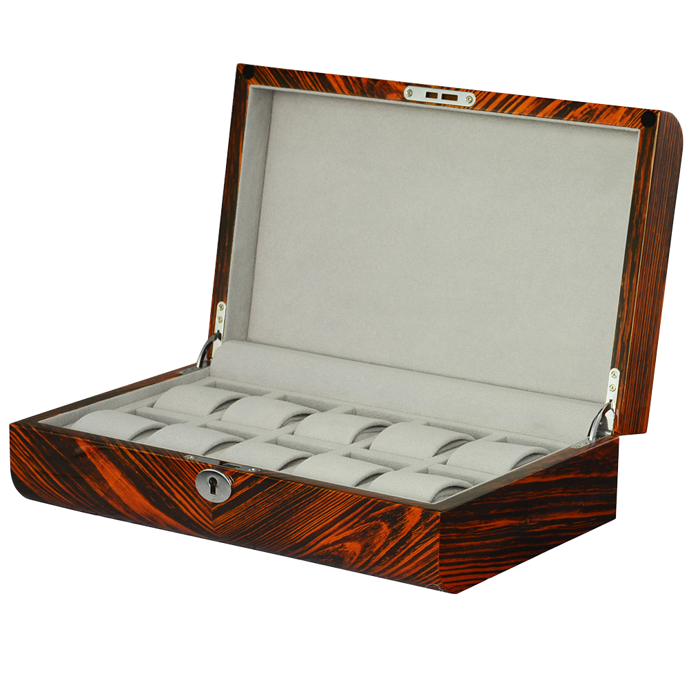 10-Slot Glossy Watch Case - Handmade