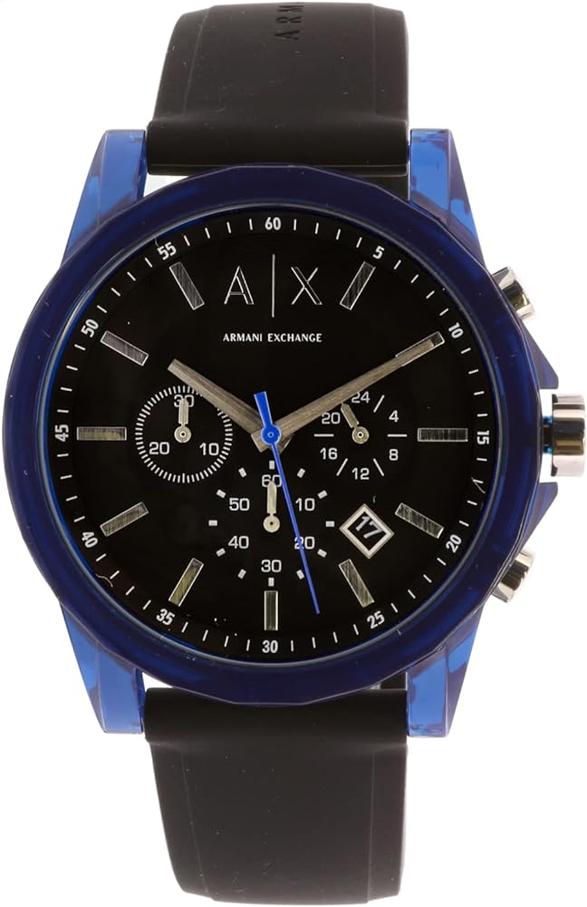 Men's Silicone Strap Armani Exchange 'Outer Banks' Chronograph Watch - AX1339