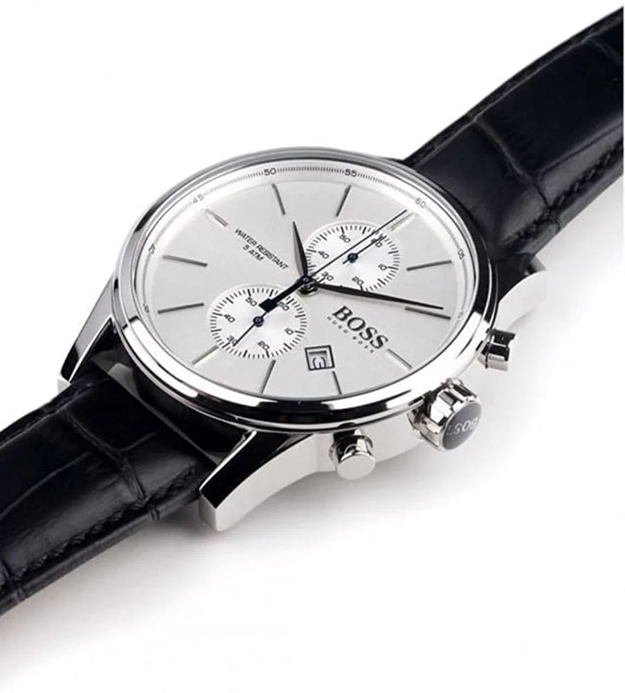 Men's Hugo Boss Jet Black Leather Chronograph Watch - HB1513282