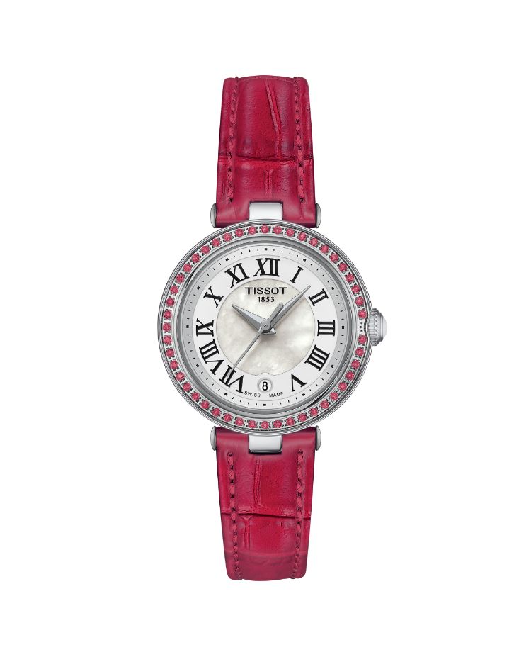 Women's Tissot Bellissima Pink Leather Watch - T126.010.66.113.00