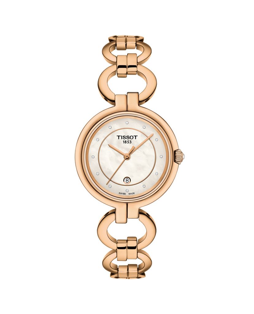 Women's Tissot Flamingo Diamond Mother of Pearl Dial Watch - T094.210.33.116.01
